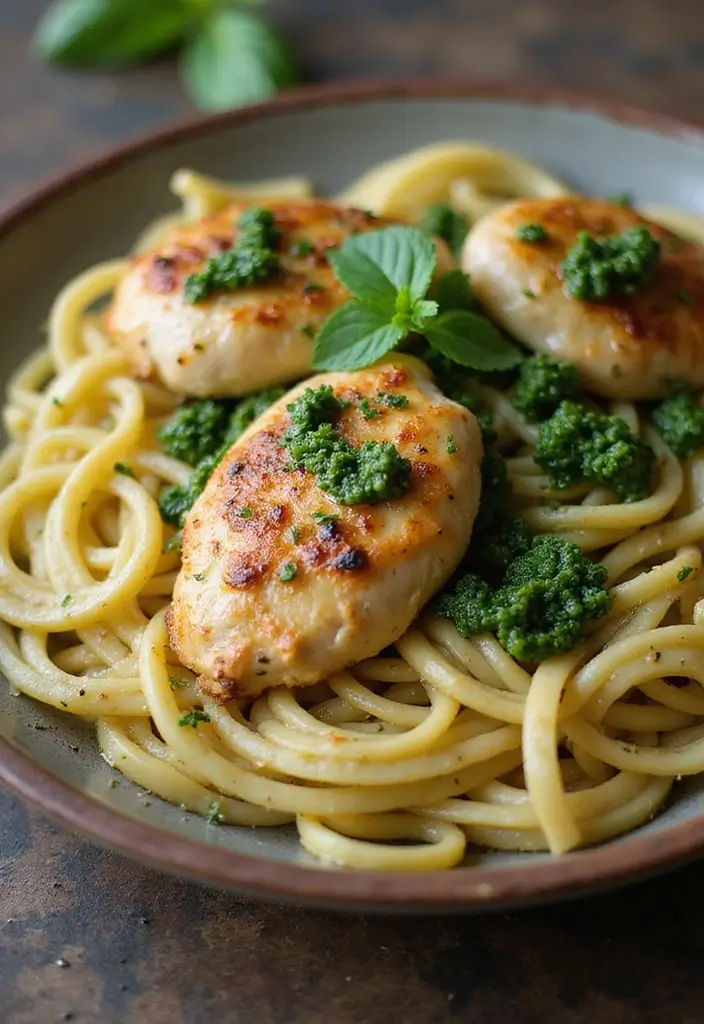 30 Chicken Pasta Garlic Butter Recipes for Easy Quick Dinners at Home 114 30 Chicken Pasta Garlic Butter Recipes for Easy Quick Dinners at Home - 18. Garlic Butter Chicken Pasta with Pesto