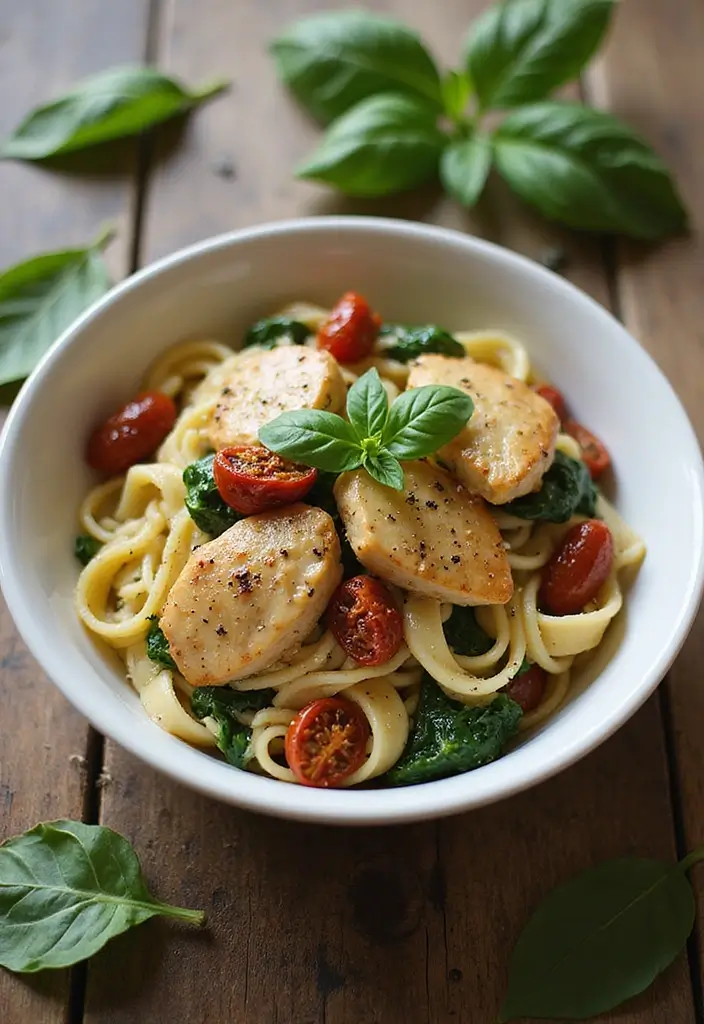 30 Chicken Pasta Garlic Butter Recipes for Easy Quick Dinners at Home 48 30 Chicken Pasta Garlic Butter Recipes for Easy Quick Dinners at Home - 8. Garlic Butter Chicken Pasta with Spinach and Sun-Dried Tomatoes