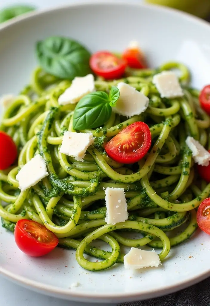 30+ Easy Quick Dinner Ideas with Only 5 Ingredients and Simple Soups 70 30+ Easy Quick Dinner Ideas with Only 5 Ingredients and Simple Soups - 12. Zucchini Noodles with Pesto