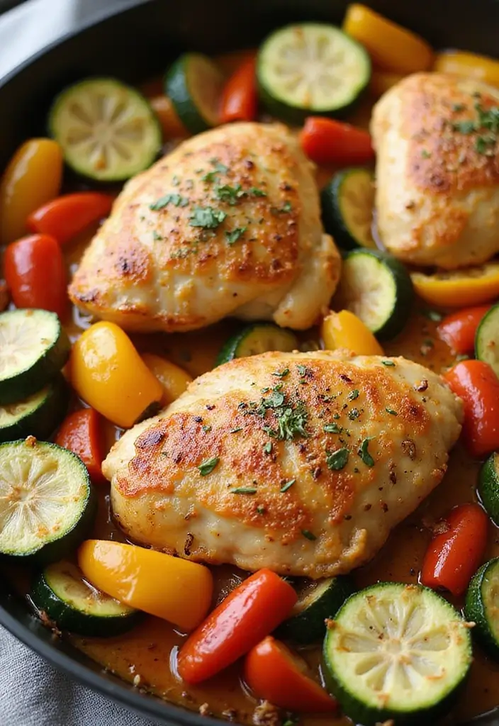 30+ Easy Quick Dinner Ideas with Only 5 Ingredients and Simple Soups 11 30+ Easy Quick Dinner Ideas with Only 5 Ingredients and Simple Soups - 3. One-Pan Chicken and Veggies
