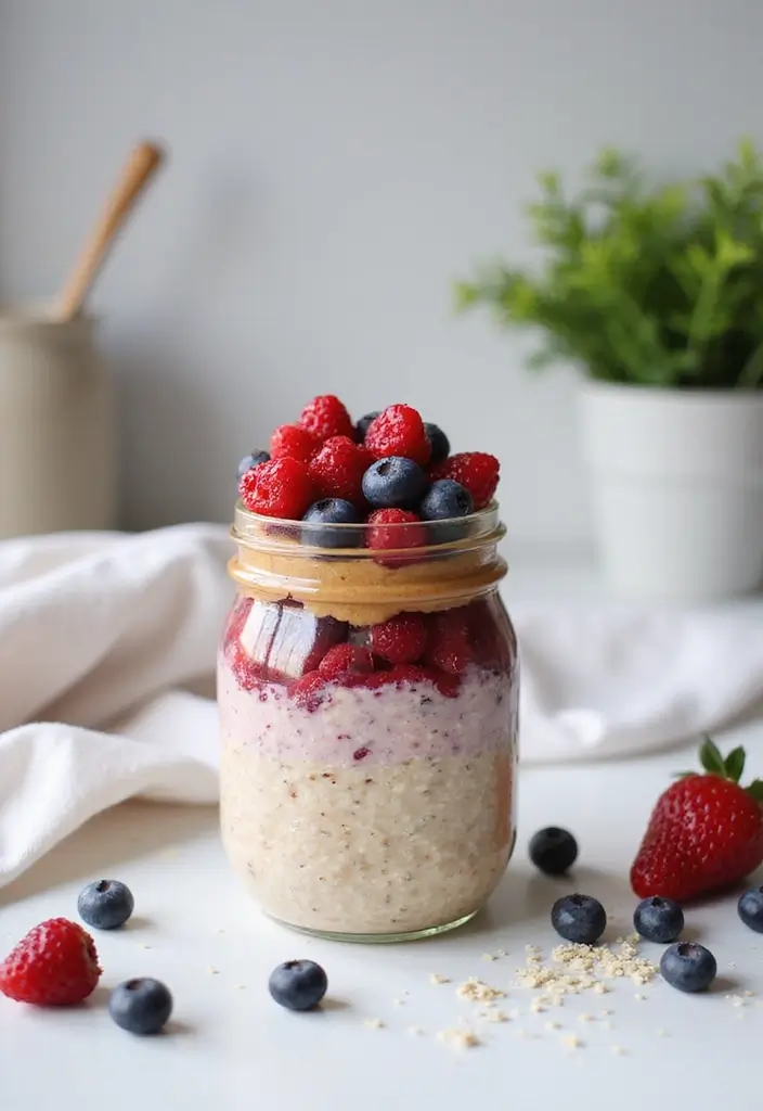 30 Easy and Healthy Breakfast Oat Recipes for Busy Mornings 119 30 Easy and Healthy Breakfast Oat Recipes for Busy Mornings - 21. Nut Butter Berry Oats