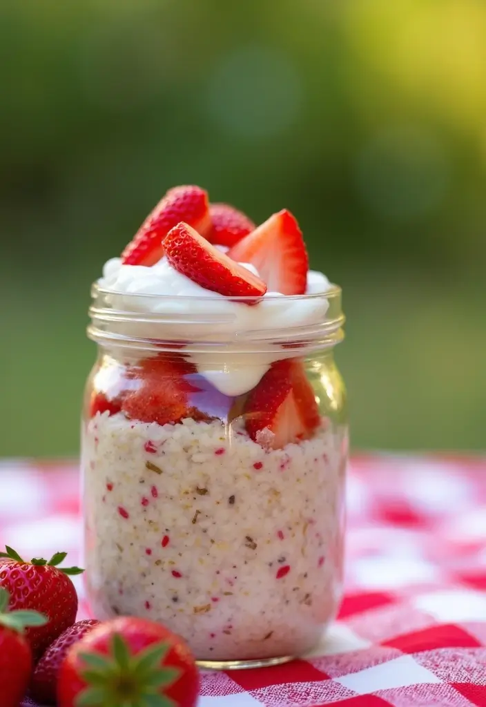 30 Easy and Healthy Breakfast Oat Recipes for Busy Mornings 171 30 Easy and Healthy Breakfast Oat Recipes for Busy Mornings - 29. Strawberry Shortcake Oats