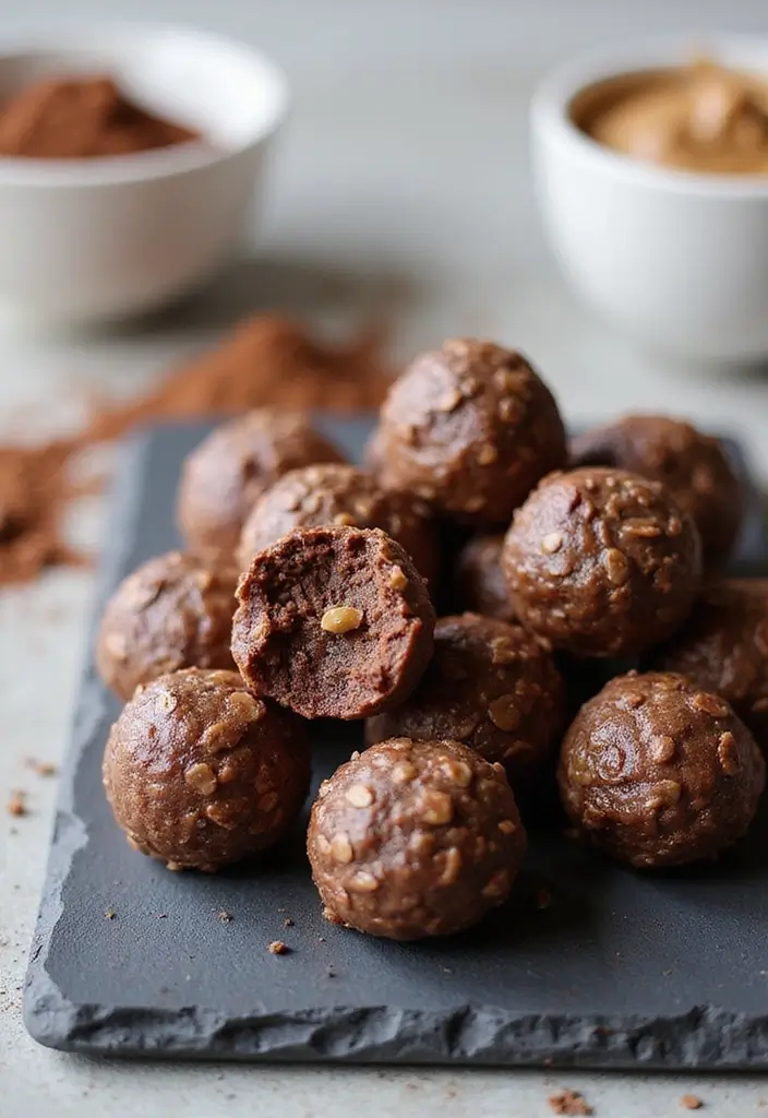 30 Healthy No Bake Snack Recipes for Quick and Easy Energy Bites 8 30 Healthy No Bake Snack Recipes for Quick and Easy Energy Bites - 2. Chocolate Oatmeal Energy Bites