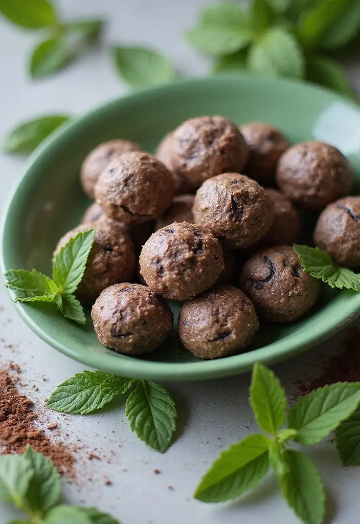 30 Healthy No Bake Snack Recipes for Quick and Easy Energy Bites 125 30 Healthy No Bake Snack Recipes for Quick and Easy Energy Bites - 21. Chocolate Mint Energy Bites
