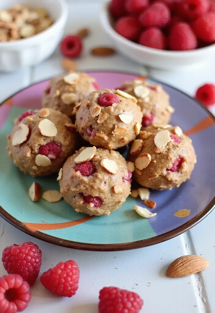 30 Healthy No Bake Snack Recipes for Quick and Easy Energy Bites 135 30 Healthy No Bake Snack Recipes for Quick and Easy Energy Bites - 23. Raspberry Almond Energy Bites