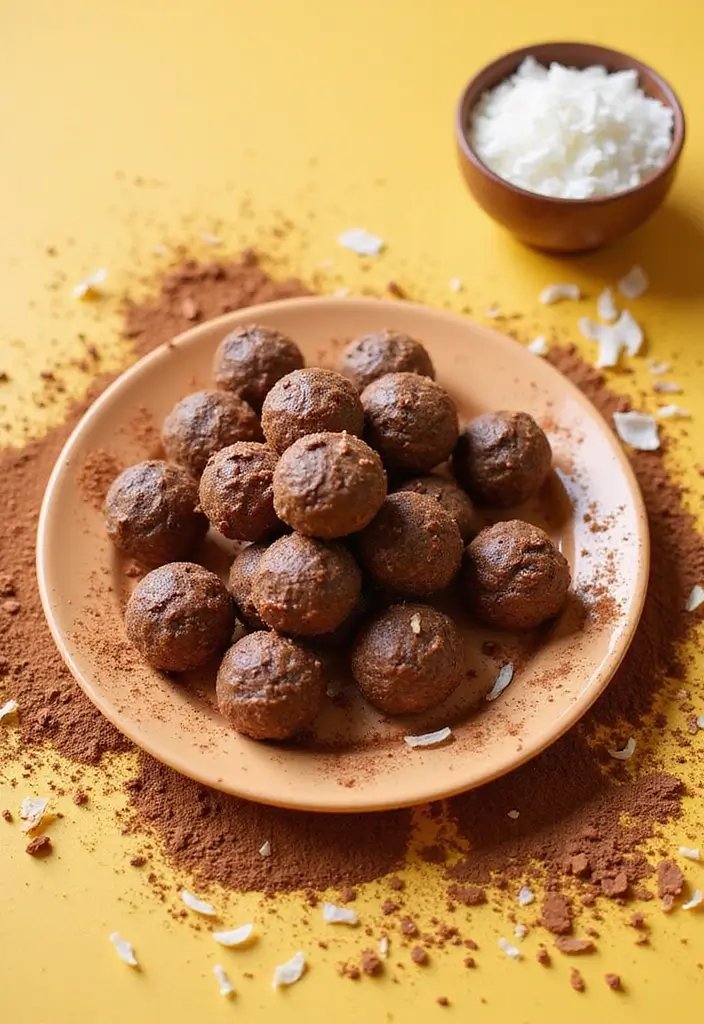 30 Healthy No Bake Snack Recipes for Quick and Easy Energy Bites 156 30 Healthy No Bake Snack Recipes for Quick and Easy Energy Bites - 26. Choco-Coconut Energy Bites