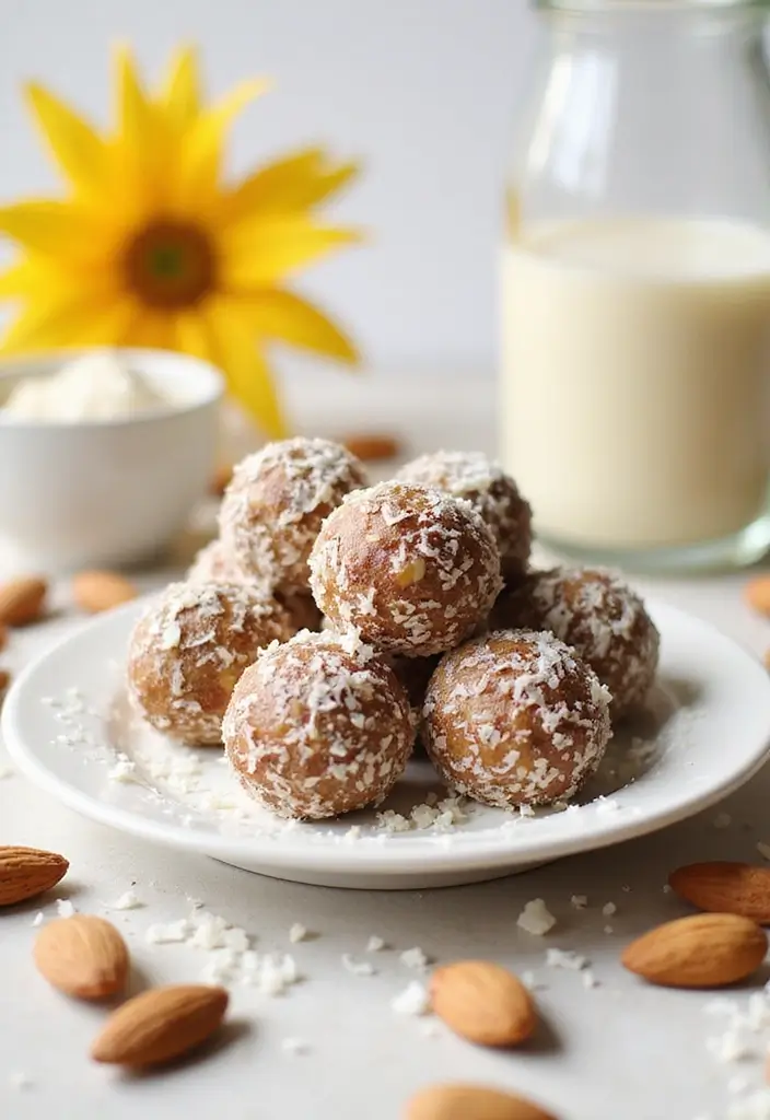 30 Healthy No Bake Snack Recipes for Quick and Easy Energy Bites 13 30 Healthy No Bake Snack Recipes for Quick and Easy Energy Bites - 3. Coconut Almond Joy Energy Bites