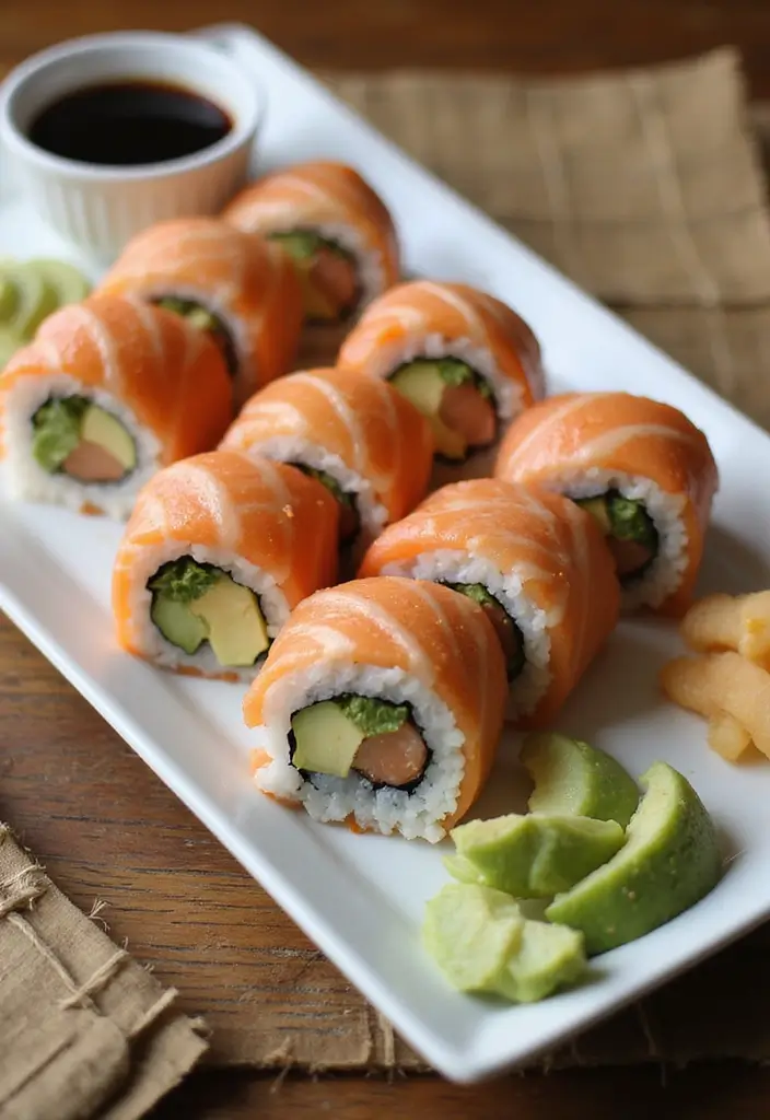 30 High Protein Quick and Healthy Dinner Recipes That Keep You Full 136 30 High Protein Quick and Healthy Dinner Recipes That Keep You Full - 22. Salmon and Avocado Sushi Rolls
