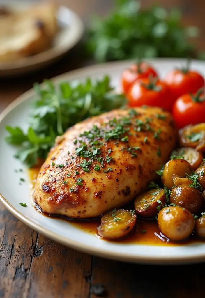 30 High Protein Quick and Healthy Dinner Recipes That Keep You Full 143 30 High Protein Quick and Healthy Dinner Recipes That Keep You Full - 23. Balsamic Chicken with Roasted Vegetables