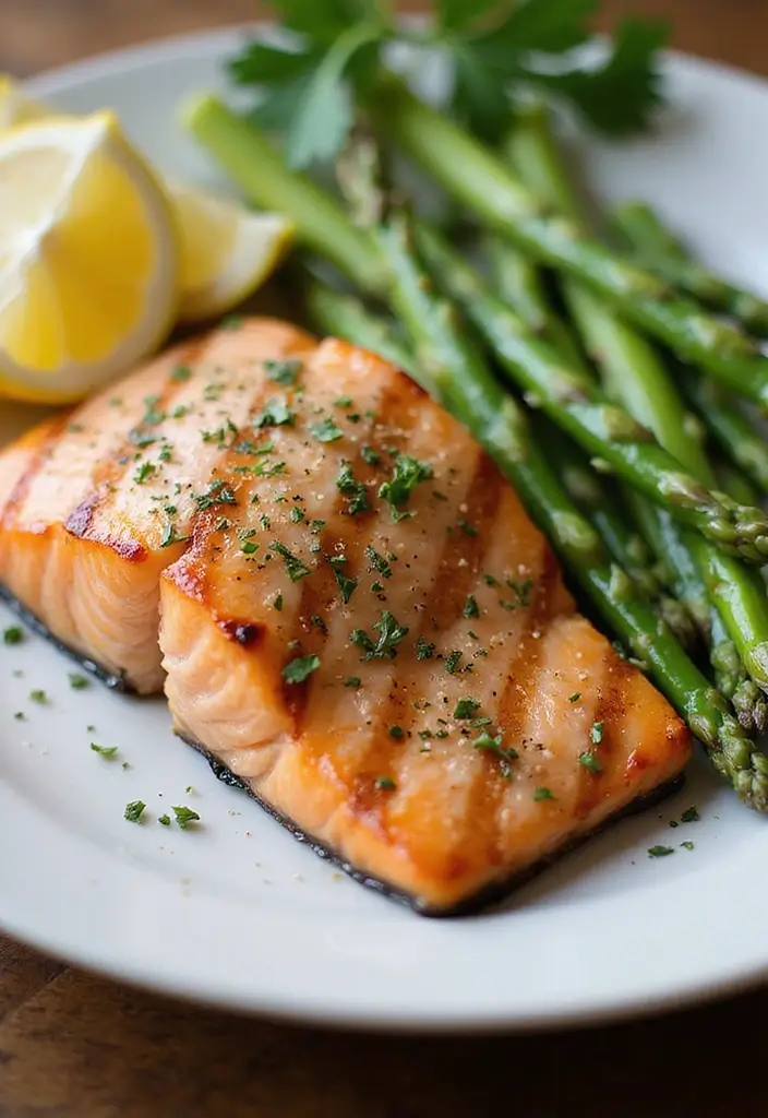 30 High Protein Quick and Healthy Dinner Recipes That Keep You Full 32 30 High Protein Quick and Healthy Dinner Recipes That Keep You Full - 6. Grilled Salmon with Asparagus