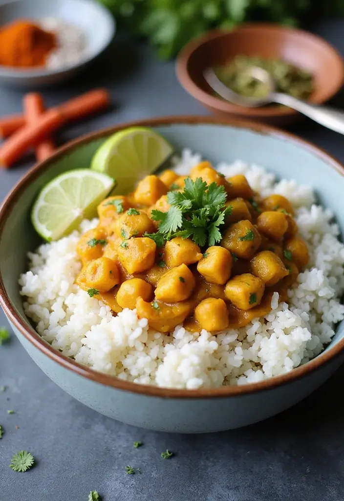 30 High Protein Quick and Healthy Dinner Recipes That Keep You Full 51 30 High Protein Quick and Healthy Dinner Recipes That Keep You Full - 9. Coconut Curry Chickpeas