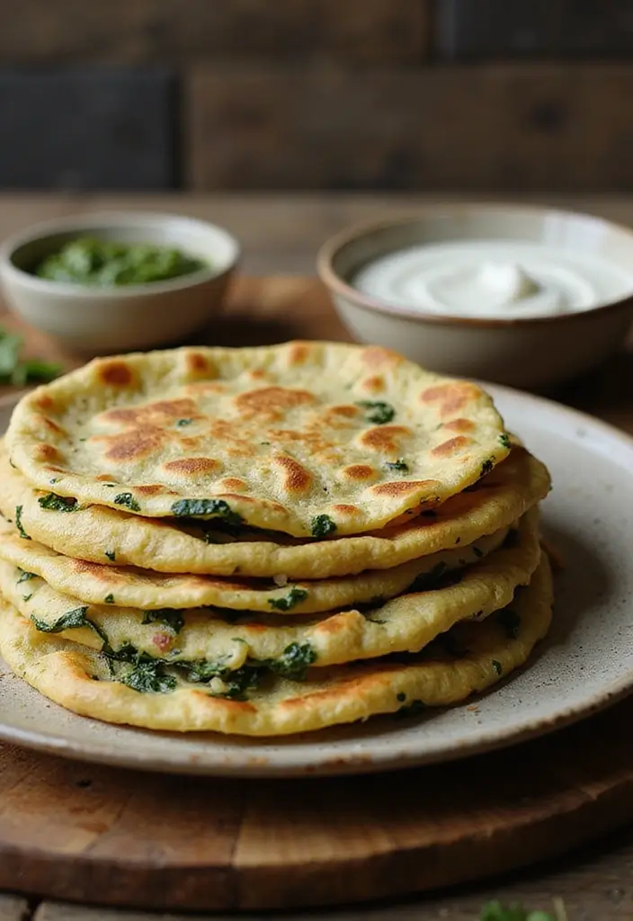 30 Indian Vegetarian Dinner Recipes That Are Quick, Easy, and Delicious 22 30 Indian Vegetarian Dinner Recipes That Are Quick, Easy, and Delicious - 6. Spinach and Cheese Stuffed Paratha