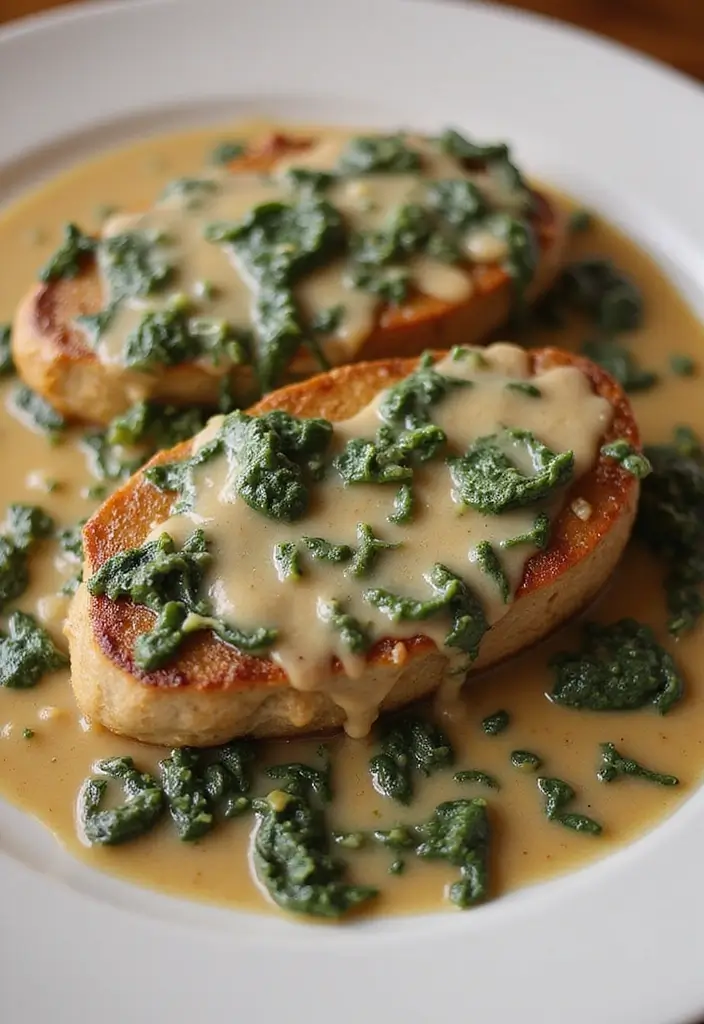 30 One-Pan Pork Chop Dinner Recipes for Quick and Easy Family Meals 66 30 One-Pan Pork Chop Dinner Recipes for Quick and Easy Family Meals - 12. Pork Chops with Creamy Spinach Sauce