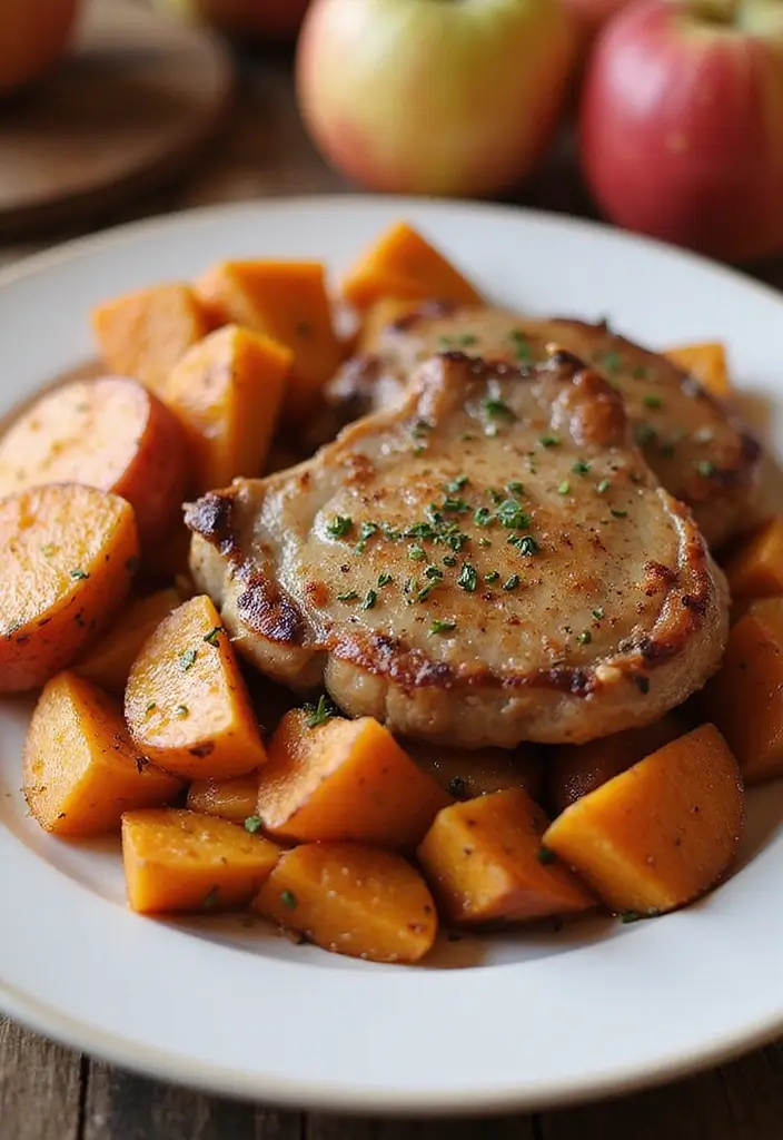 30 One-Pan Pork Chop Dinner Recipes for Quick and Easy Family Meals 132 30 One-Pan Pork Chop Dinner Recipes for Quick and Easy Family Meals - 22. One-Pan Pork Chops with Sweet Potatoes and Apples