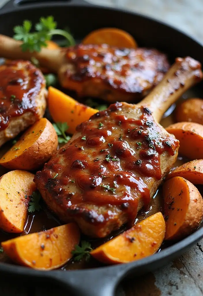 30 One-Pan Pork Chop Dinner Recipes for Quick and Easy Family Meals 28 30 One-Pan Pork Chop Dinner Recipes for Quick and Easy Family Meals - 6. One-Pan BBQ Pork Chops and Sweet Potatoes