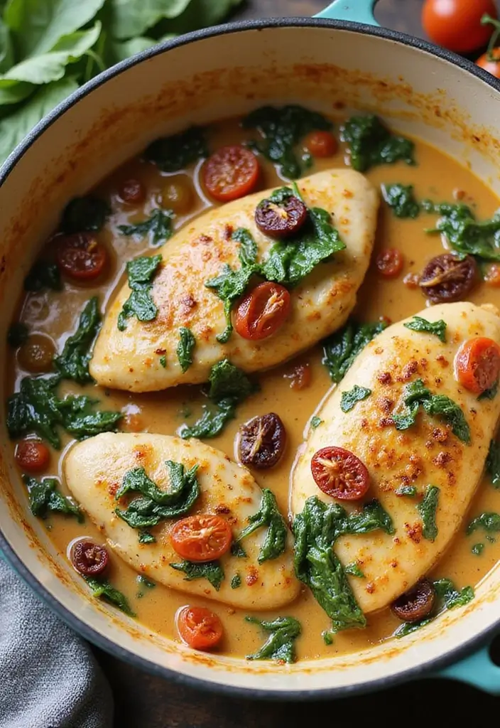 30 One Pot Quick and Easy Dinner Recipes to Simplify Cooking 75 30 One Pot Quick and Easy Dinner Recipes to Simplify Cooking - 13. One Pot Creamy Tuscan Chicken