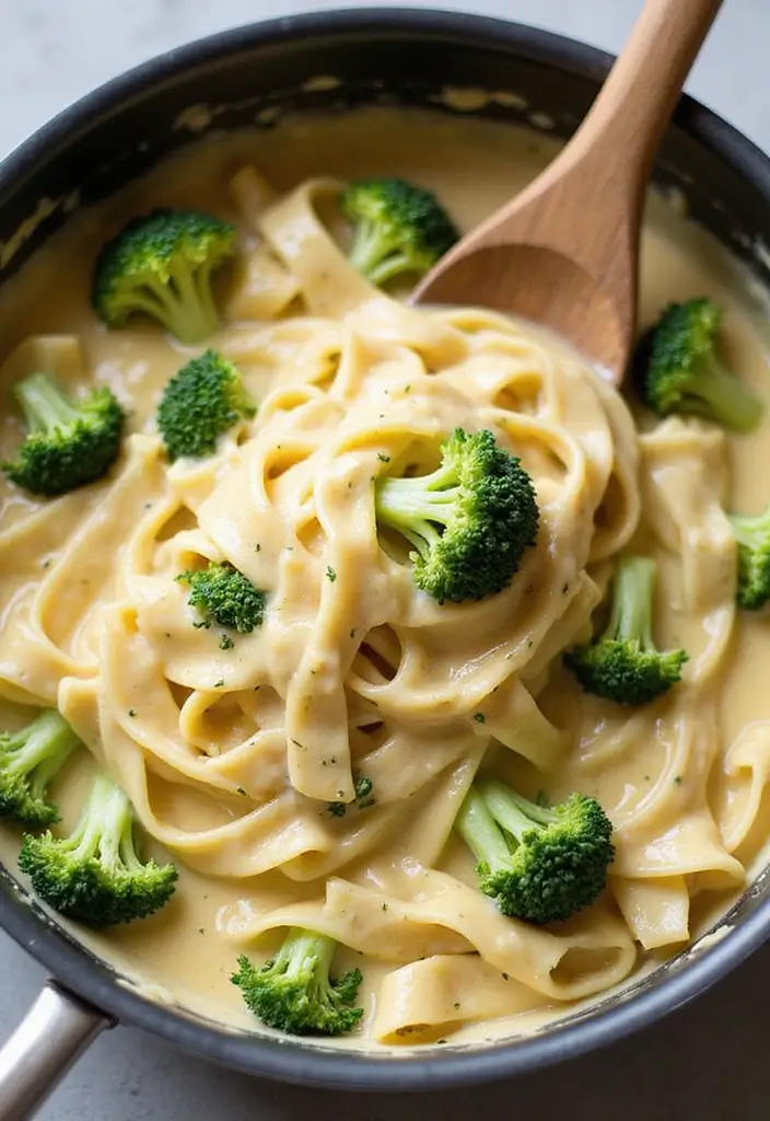 30 One Pot Quick and Easy Dinner Recipes to Simplify Cooking 147 30 One Pot Quick and Easy Dinner Recipes to Simplify Cooking - 25. One Pot Fettuccine Alfredo with Broccoli