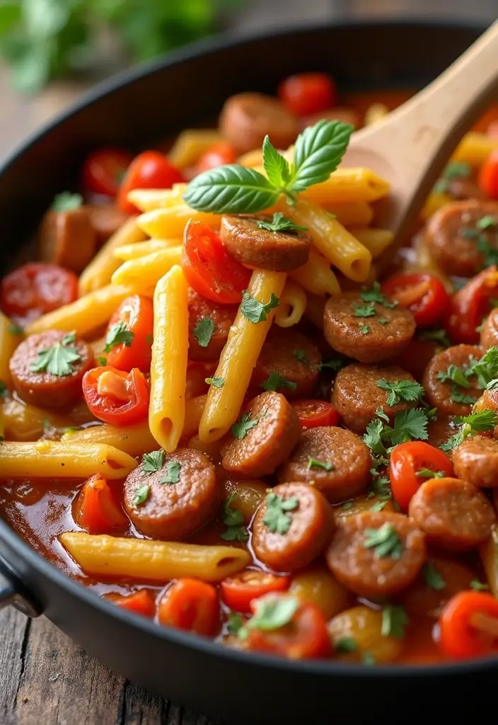 30 One Pot Quick and Easy Dinner Recipes to Simplify Cooking 154 30 One Pot Quick and Easy Dinner Recipes to Simplify Cooking - 26. One Pot Sausage and Peppers Pasta
