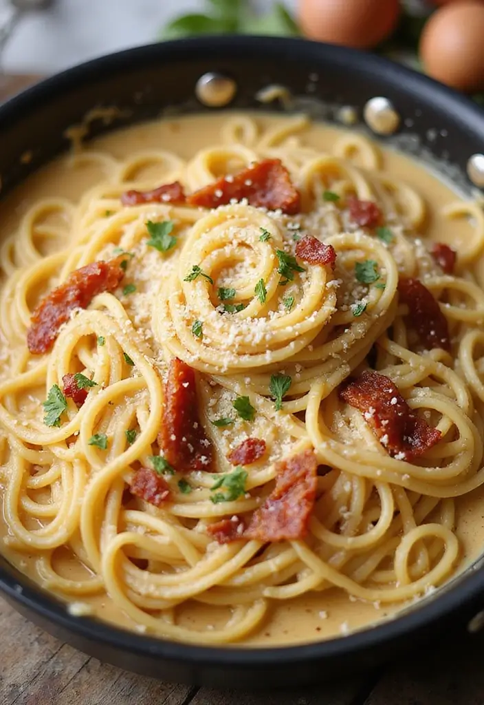 30 One Pot Quick and Easy Dinner Recipes to Simplify Cooking 161 30 One Pot Quick and Easy Dinner Recipes to Simplify Cooking - 27. One Pot Spaghetti Carbonara