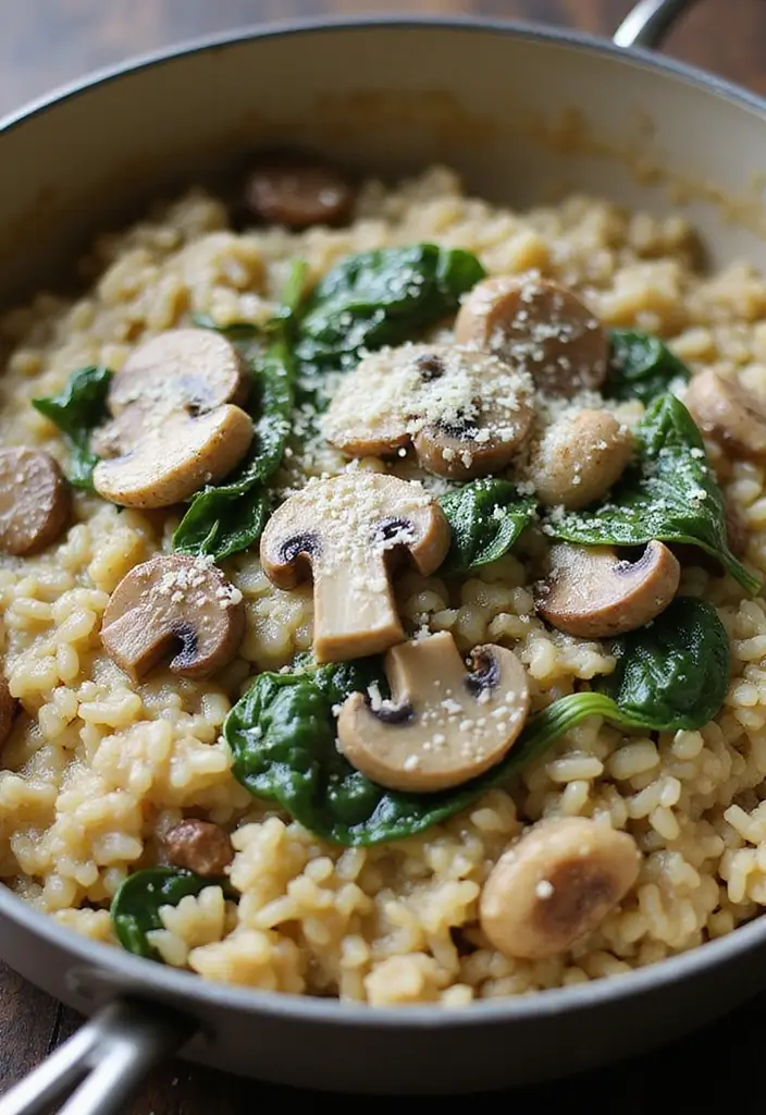 30 One Pot Quick and Easy Dinner Recipes to Simplify Cooking 20 30 One Pot Quick and Easy Dinner Recipes to Simplify Cooking - 4. One Pot Spinach and Mushroom Risotto