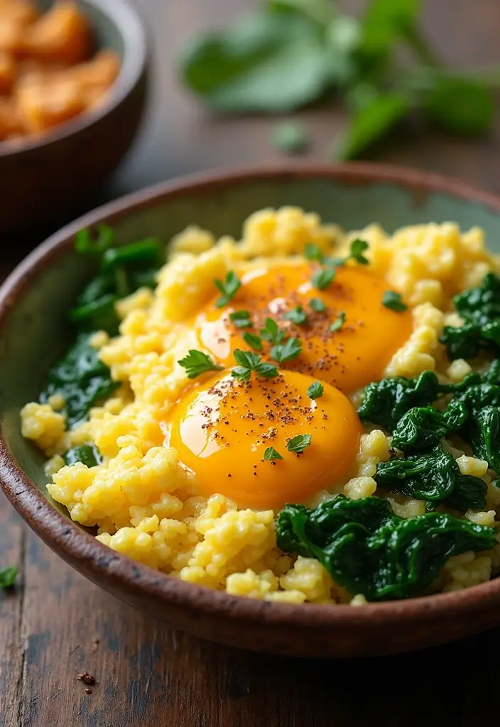 30 Quick 3-Ingredient Dinner Recipes That Are Easy and Filling 89 30 Quick 3-Ingredient Dinner Recipes That Are Easy and Filling - 15. Egg and Spinach Breakfast Bowl