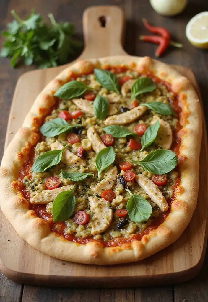 30 Quick and Easy Chicken Dinner Recipes Using Only 5 Ingredients 97 30 Quick and Easy Chicken Dinner Recipes Using Only 5 Ingredients - 17. Chicken Pesto Pizza