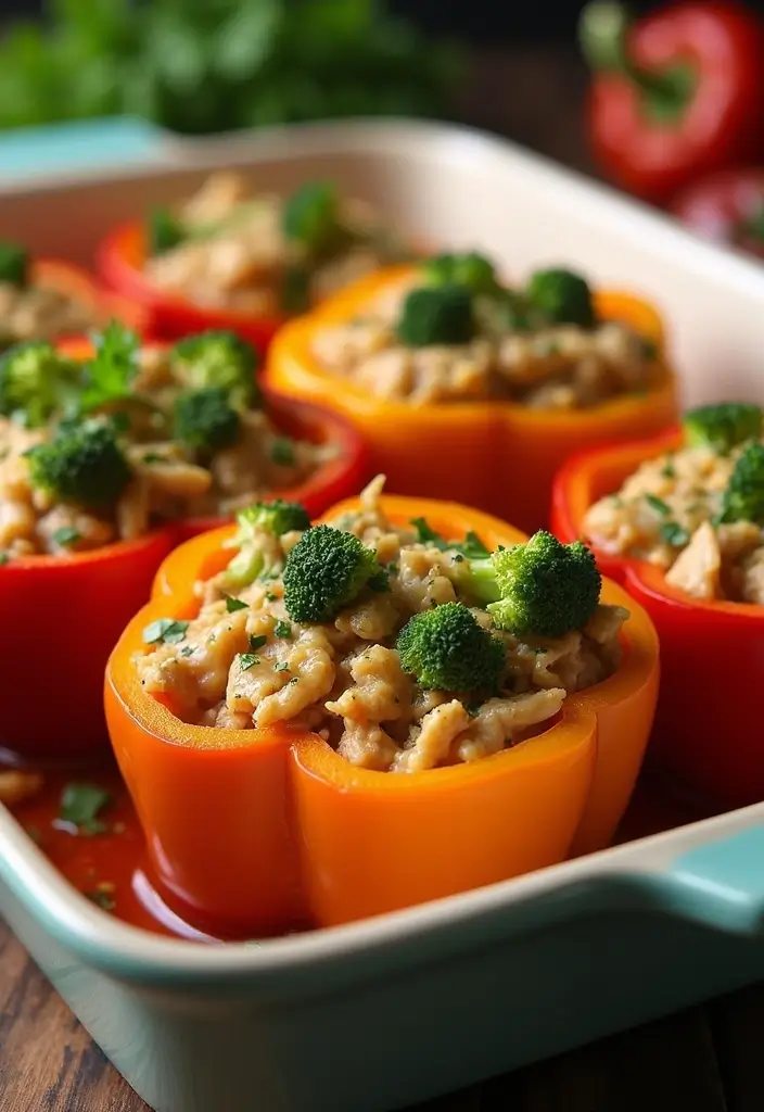 30 Quick and Easy Chicken Dinner Recipes Using Only 5 Ingredients 123 30 Quick and Easy Chicken Dinner Recipes Using Only 5 Ingredients - 21. Chicken and Broccoli Stuffed Peppers
