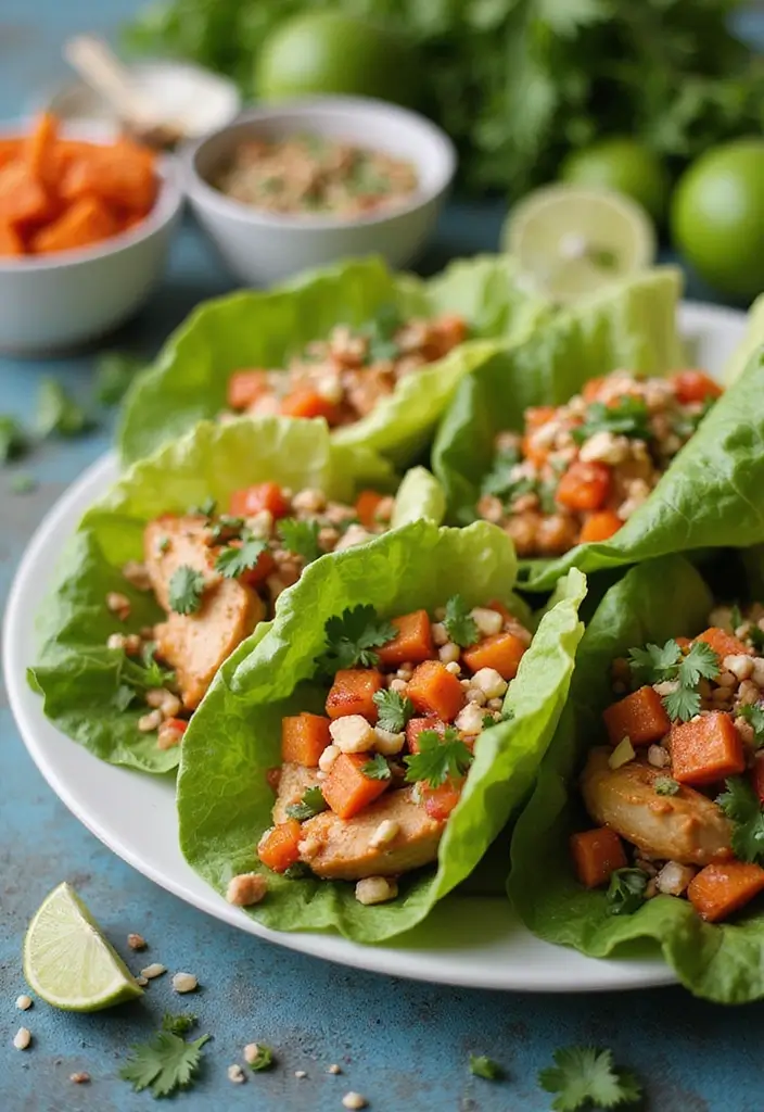 30 Quick and Easy Chicken Dinner Recipes Using Only 5 Ingredients 164 30 Quick and Easy Chicken Dinner Recipes Using Only 5 Ingredients - 28. Thai Chicken Lettuce Wraps