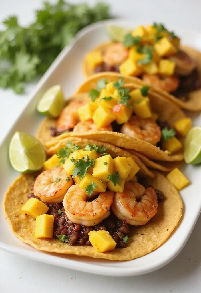 30 Quick and Easy Dinner Recipes for Black Families Packed with Flavor 105 30 Quick and Easy Dinner Recipes for Black Families Packed with Flavor - 19. Shrimp Tacos with Mango Salsa