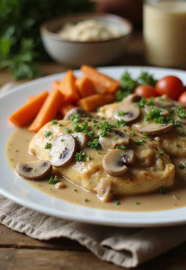 30 Quick and Easy Dinner Recipes for Diabetics That Are Full of Flavor 115 30 Quick and Easy Dinner Recipes for Diabetics That Are Full of Flavor - 19. Creamy Mushroom Chicken