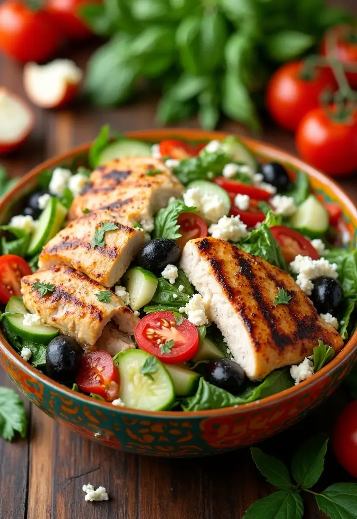 30 Quick and Easy Dinner Recipes for Diabetics That Are Full of Flavor 42 30 Quick and Easy Dinner Recipes for Diabetics That Are Full of Flavor - 8. Greek Chicken Salad