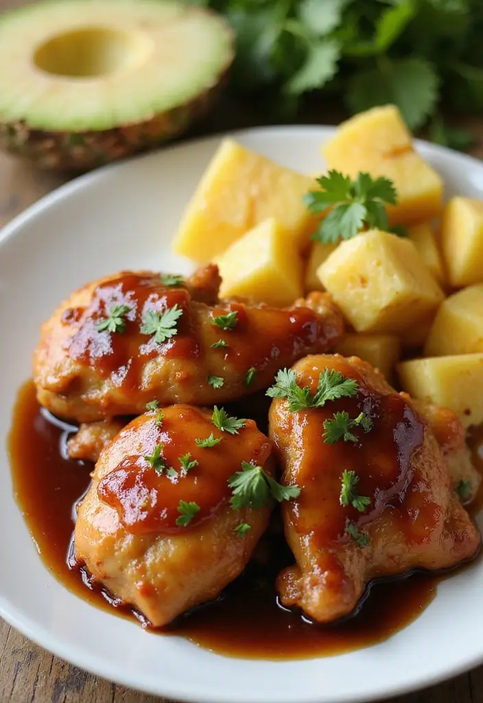 30+ Quick and Easy Dinner Recipes for Two Featuring Oven Baked Chicken 183 30+ Quick and Easy Dinner Recipes for Two Featuring Oven Baked Chicken - 29. Teriyaki Glazed Chicken with Pineapple