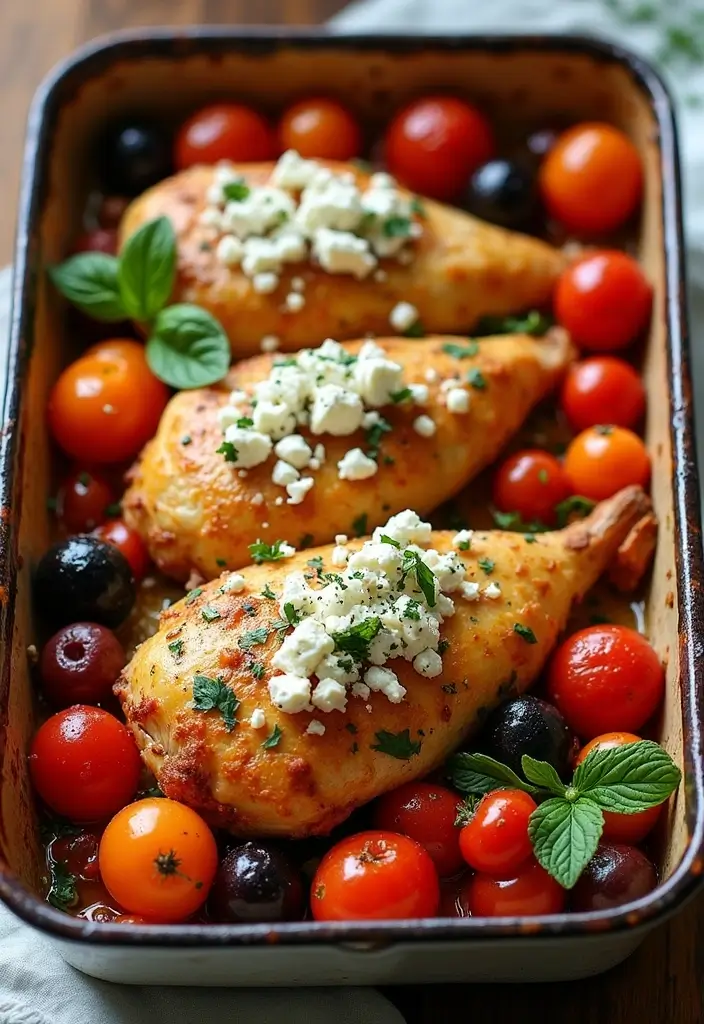 30+ Quick and Easy Dinner Recipes for Two Featuring Oven Baked Chicken 13 30+ Quick and Easy Dinner Recipes for Two Featuring Oven Baked Chicken - 3. Mediterranean Baked Chicken