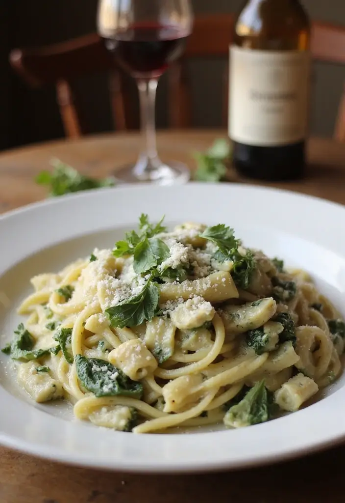 30 Quick and Easy Dinner Recipes for Two That Are Romantic and Cozy 146 30 Quick and Easy Dinner Recipes for Two That Are Romantic and Cozy - 24. Spinach Artichoke Pasta