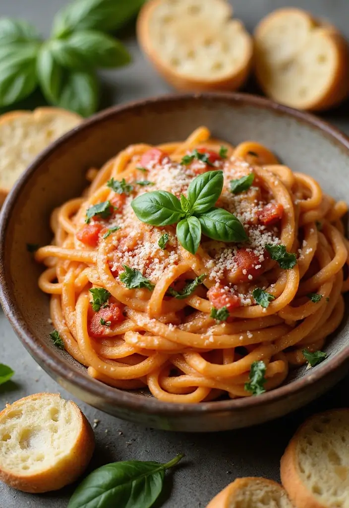 30 Quick and Easy Dinner Recipes for Two That Are Romantic and Cozy 160 30 Quick and Easy Dinner Recipes for Two That Are Romantic and Cozy - 26. Creamy Tomato Basil Pasta