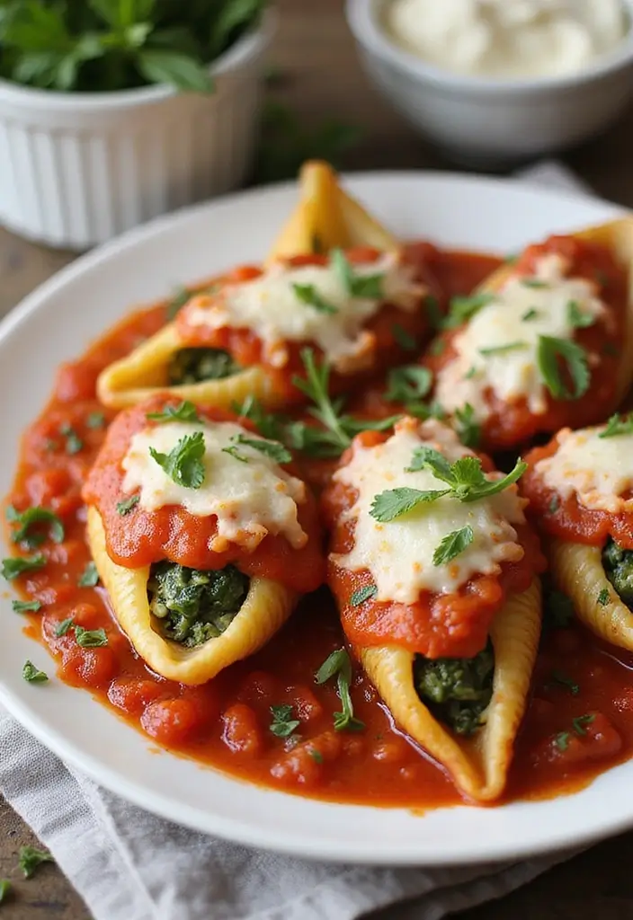 30 Quick and Easy Dinner Recipes for Two That Are Romantic and Cozy 179 30 Quick and Easy Dinner Recipes for Two That Are Romantic and Cozy - 29. Creamy Spinach and Ricotta Stuffed Shells