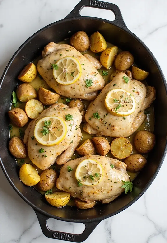30 Quick and Easy Family Dinner Recipes That Save You Time and Effort 56 30 Quick and Easy Family Dinner Recipes That Save You Time and Effort - 10. One-Pan Lemon Herb Chicken with Potatoes
