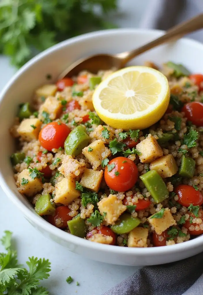 30 Quick and Easy Family Dinner Recipes That Save You Time and Effort 16 30 Quick and Easy Family Dinner Recipes That Save You Time and Effort - 4. One-Pan Mediterranean Quinoa Salad
