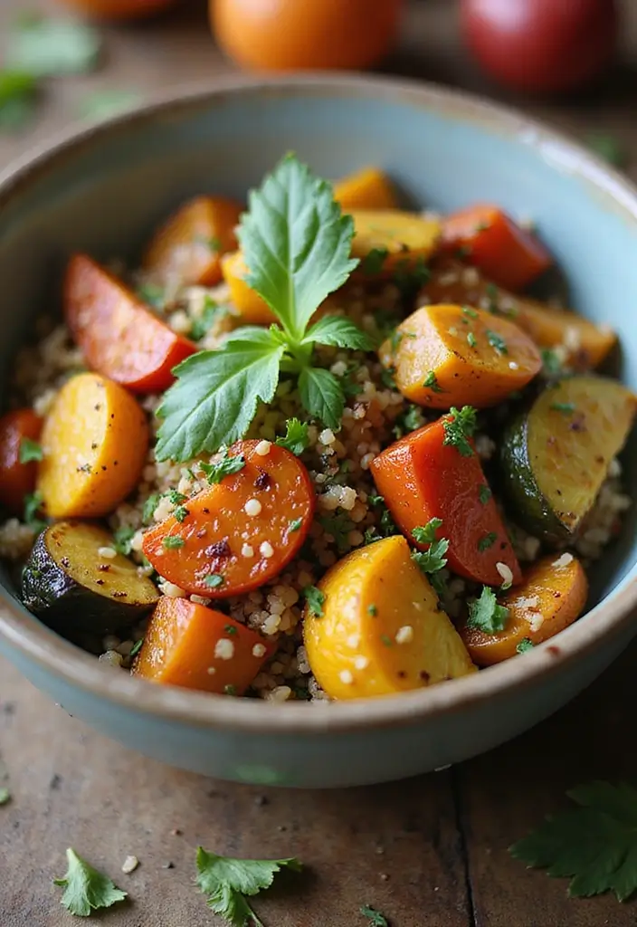 30 Quick and Easy Gluten and Dairy Free Dinner Recipes for Every Taste 95 30 Quick and Easy Gluten and Dairy Free Dinner Recipes for Every Taste - 15. Roasted Vegetable Quinoa Bowl