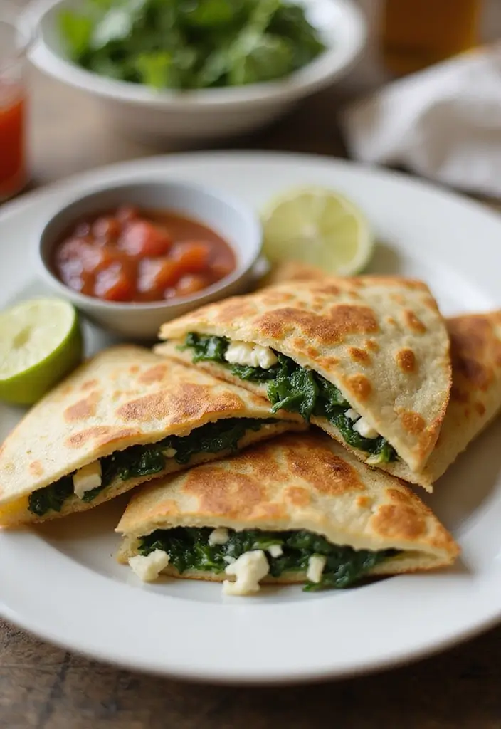 30 Quick and Easy No Oven Dinner Recipes That Make Cooking Effortless 61 30 Quick and Easy No Oven Dinner Recipes That Make Cooking Effortless - 11. Spinach and Feta Quesadillas