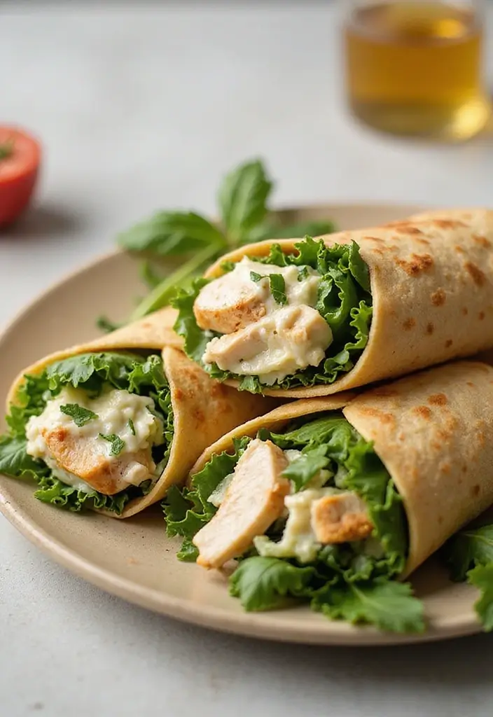 30 Quick and Easy No Oven Dinner Recipes That Make Cooking Effortless 94 30 Quick and Easy No Oven Dinner Recipes That Make Cooking Effortless - 16. Chicken Caesar Salad Wraps