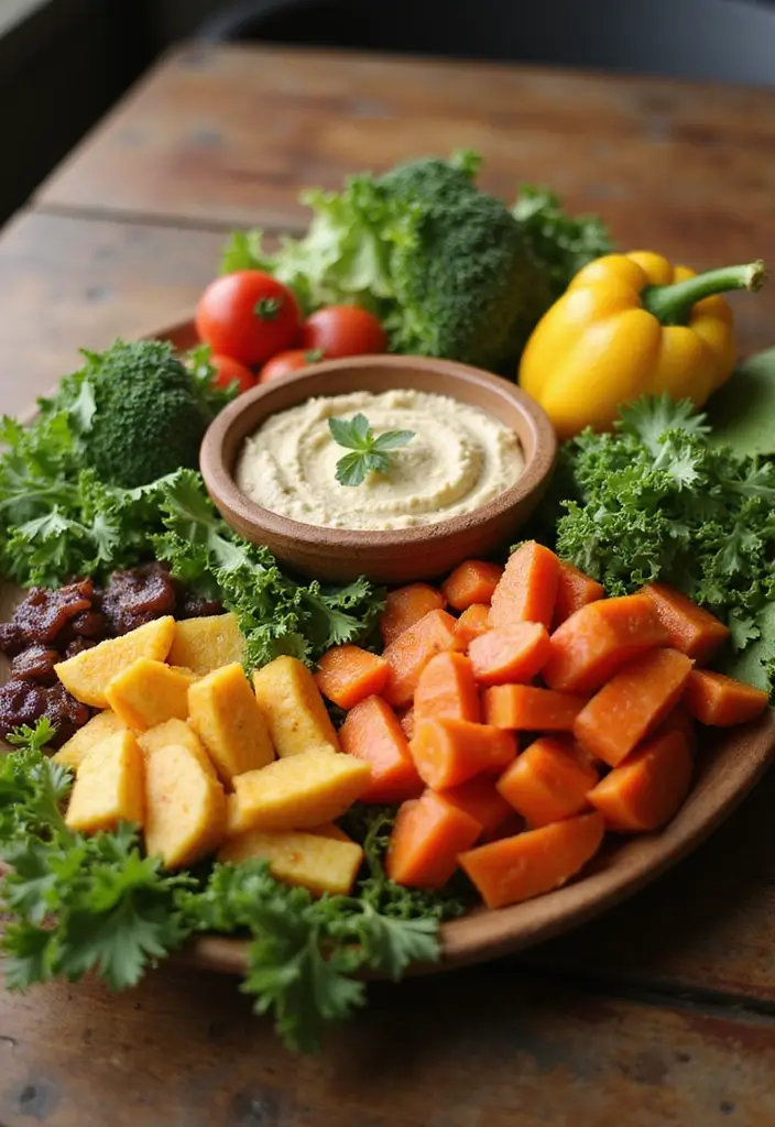 30 Quick and Easy No Oven Dinner Recipes That Make Cooking Effortless 115 30 Quick and Easy No Oven Dinner Recipes That Make Cooking Effortless - 19. Hummus and Veggie Platter