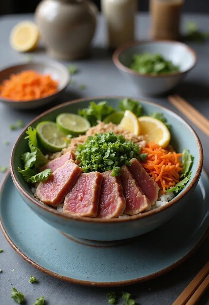 30 Quick and Easy No Oven Dinner Recipes That Make Cooking Effortless 136 30 Quick and Easy No Oven Dinner Recipes That Make Cooking Effortless - 22. No-Cook Tuna Poke Bowl