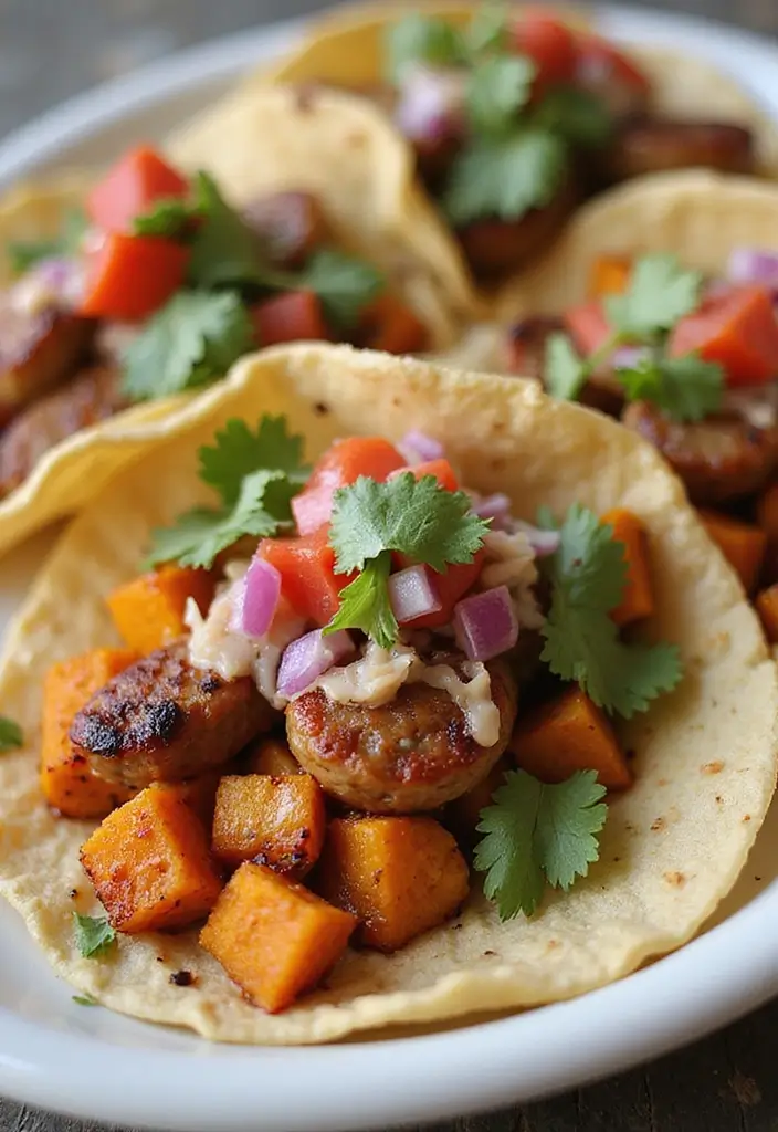 30 Quick and Easy Smoked Sausage Dinner Recipes for Family Meals 182 30 Quick and Easy Smoked Sausage Dinner Recipes for Family Meals - 28. Smoked Sausage and Sweet Potato Tacos