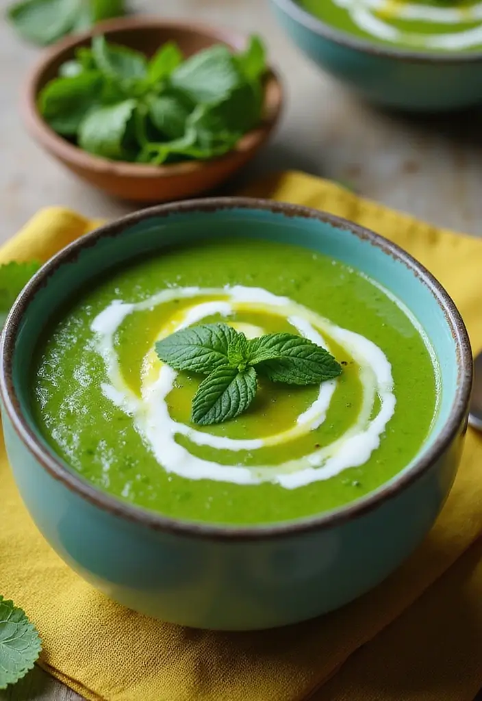 30+ Quick and Easy Vegetarian Dinner Recipes That Are Simple and Delicious 91 30+ Quick and Easy Vegetarian Dinner Recipes That Are Simple and Delicious - 15. Pea and Mint Soup