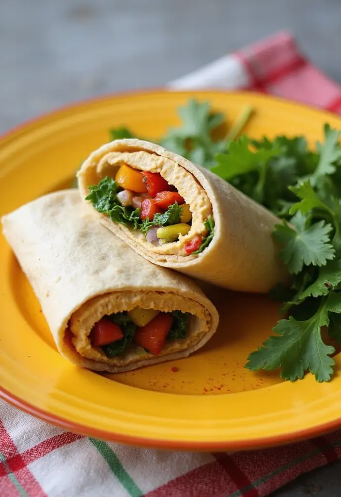 30+ Quick and Easy Vegetarian Dinner Recipes That Are Simple and Delicious 150 30+ Quick and Easy Vegetarian Dinner Recipes That Are Simple and Delicious - 24. Roasted Vegetable and Hummus Wrap