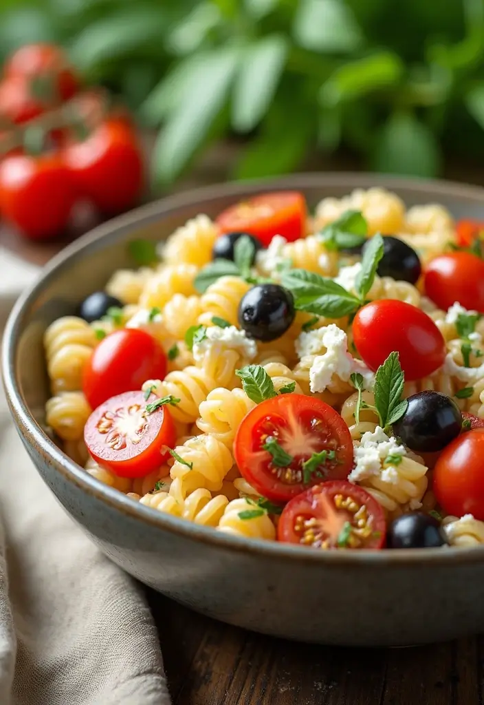 30+ Quick and Easy Vegetarian Dinner Recipes That Are Simple and Delicious 157 30+ Quick and Easy Vegetarian Dinner Recipes That Are Simple and Delicious - 25. Greek Pasta Salad