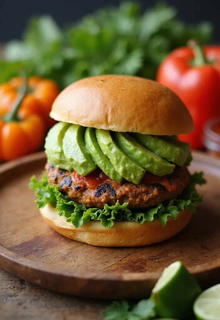 30+ Quick and Easy Vegetarian Dinner Recipes That Are Simple and Delicious 185 30+ Quick and Easy Vegetarian Dinner Recipes That Are Simple and Delicious - 29. Veggie Burger with Avocado