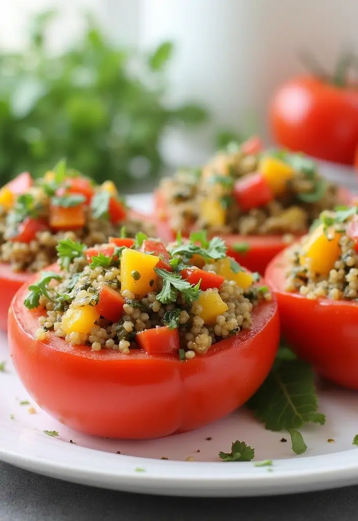 30 Quick and Healthy Low Cholesterol Dinner Recipes You Can Make Fast 116 30 Quick and Healthy Low Cholesterol Dinner Recipes You Can Make Fast - 20. Mediterranean Quinoa Stuffed Tomatoes